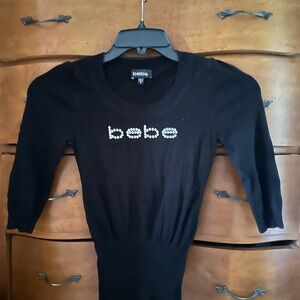 Bebe Black Sleeve Top